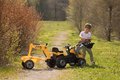 Traktor na šliapanie s nakladačom a bagrom Builder Max Tractor+Trailer Smoby s polohovateľným sedadlom a so zvukom 182 cm