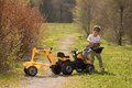 Traktor na šľapanie s nakladačom a bagrom Builder Max Tractor+Trailer Smoby s polohovateľným sedadlom a so zvukom 182 cm