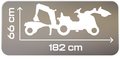 Traktor na šliapanie s nakladačom a bagrom Builder Max Tractor+Trailer Smoby s polohovateľným sedadlom a so zvukom 182 cm