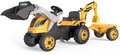 Traktor na šliapanie s nakladačom a bagrom Builder Max Tractor+Trailer Smoby s polohovateľným sedadlom a so zvukom 182 cm