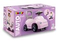 Športové odrážadlo a chodítko s funkčným klaksónom 2v1 Auto Ride On Pink Smoby ružové s otočnými kolesami a úložným priestorom pod sedadlom od 10 mes