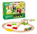 Drevená vláčikodráha pre najmenších My First Railway Beginner Pack BRIO 18 dielov a vláčik s vagónom s pohyblivými guľôčkami od 18 mes BRIO7273