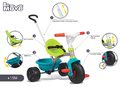 Trojkolka Be Move Smoby s vodiacou tyčou zeleno-tyrkysová od 15 mes