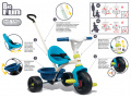 Trojkolka Be Fun Blue Smoby modro-zelená od 15 mes