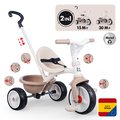 Trojkolka s voľnobehom Be Move Tricycle Beige Smoby s nastaviteľnou 95 cm vodiacou tyčou a tichými EVA kolesami béžová od 15 mes