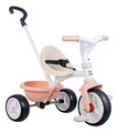 Trojkolka s voľnobehom Be Move Tricycle Pink Smoby s nastaviteľnou 95 cm vodiacou tyčou a tichými EVA kolesami ružová od 15 mes