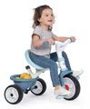 Trojkolka s opierkou Be Move Comfort Tricycle Blue Smoby s EVA kolesami a vodiaca tyč s taškou modrá od 10 mes