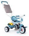Trojkolka s opierkou Be Move Comfort Tricycle Blue Smoby s EVA kolesami a vodiaca tyč s taškou modrá od 10 mes