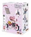 Trojkolka s opierkou Be Move Comfort Tricycle Pink Smoby s EVA kolesami a vodiaca tyč s taškou ružová od 10 mes