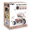 Trojkolka s voľnobehom Be Move Comfort Tricycle Beige Smoby s nastaviteľnou vodiacou rúčkou a ochrannou hrazdou s tichými EVA kolesami béžová od 10 me