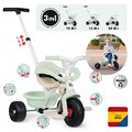 Trojkolka s voľnobehom Be Fun Comfort Tricycle Smoby s nastaviteľnou vodiacou rúčkou a ochrannou hrazdou zelená od 10 mes