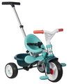 Trojkolka s opierkou a voľnobehom Be Move Comfort Blue Tricycle Smoby s nastaviteľnou vodiacou tyčou a tichými EVA kolesami od 10 mes