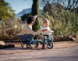 Trojkolka s opierkou a voľnobehom Be Move Comfort Blue Tricycle Smoby s nastaviteľnou vodiacou tyčou a tichými EVA kolesami od 10 mes