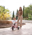 Trojkolka s opierkou a voľnobehom Be Move Comfort Pink Tricycle Smoby s nastaviteľnou vodiacou tyčou a tichými EVA kolesami od 10 mes