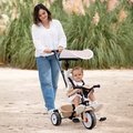 Trojkolka a kočík v jednom s vysokou opierkou Baby Balade Tricycle Beige Smoby so slnečníkom brzdou a tichými EVA kolesami béžová od 10 mes