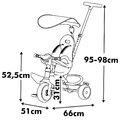 Trojkolka a kočík v jednom s vysokou opierkou Baby Balade Tricycle Beige Smoby so slnečníkom brzdou a tichými EVA kolesami béžová od 10 mes