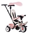 Trojkolka a kočík v jednom s vysokou opierkou Baby Balade Tricycle Pink Smoby so slnečníkom brzdou a tichými EVA kolesami ružová od 10 mes