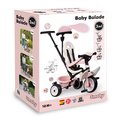 Trojkolka a kočík v jednom s vysokou opierkou Baby Balade Tricycle Pink Smoby so slnečníkom brzdou a tichými EVA kolesami ružová od 10 mes
