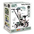 Trojkolka a kočík v jednom s vysokou opierkou Baby Balade Tricycle Life Smoby so slnečníkom brzdou a tichými EVA kolesami zelená od 10 mes