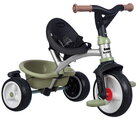 Trojkolka a kočík 2v1 s vysokou opierkou Baby Balade Tricycle Green Smoby s brzdou slnečníkom a tichými EVA kolesami od 10 mes