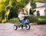 Trojkolka a kočík 2v1 s vysokou opierkou Baby Balade Tricycle Green Smoby s brzdou slnečníkom a tichými EVA kolesami od 10 mes