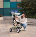 Trojkolka a kočík 2v1 s vysokou opierkou Baby Balade Tricycle Green Smoby s brzdou slnečníkom a tichými EVA kolesami od 10 mes