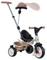 Trojkolka a kočík 2v1 s vysokou opierkou Baby Balade Tricycle Beige Smoby s brzdou slnečníkom a tichými EVA kolesami od 10 mes