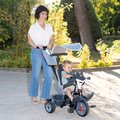 Trojkolka a kočík v jednom s brzdou Baby Driver Grey Tricycle Smoby s intuitívnym ovládaním a tichými EVA kolesami šedá od 10 mes