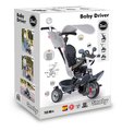 Trojkolka a kočík v jednom s brzdou Baby Driver Grey Tricycle Smoby s intuitívnym ovládaním a tichými EVA kolesami šedá od 10 mes