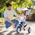 Trojkolka a kočík v jednom s brzdou Baby Driver Pink Tricycle Smoby s intuitívnym ovládaním a tichými EVA kolesami ružová od 10 mes