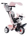 Trojkolka a kočík v jednom s brzdou Baby Driver Pink Tricycle Smoby s intuitívnym ovládaním a tichými EVA kolesami ružová od 10 mes