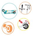 Kolobežka dvojkolesová Stitch 2 Wheels Scooter Smoby skladacia s brzdou a výškovo nastaviteľné riadidlá max. 83 cm od 5 rokov