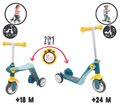 Kolobežka&odrážadlo Reversible 2v1 Scooter Smoby trojkolesová oceľovo-šedá výška rúčky 53/63 cm nosnosť 20 kg od 18 mes