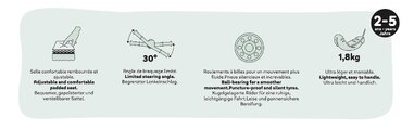 Balančné odrážadlo Little Voyager Balance Bike Smoby s ultraľahkou 1,8 kg kovovou konštrukciou a odolnými tichými kolesami od 24 mes