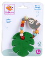 Drevená hrkálka Baby Grasping Toy Teething Leaf BeWild Eichhorn s hryzátkom v tvare listu od 3 mes