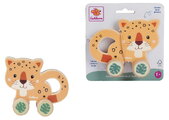 Drevené autíčko jaguár Baby Push Animal BeWild Eichhorn dĺžka 10 cm od 12 mes
