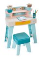 Stôl na kreslenie  My first desk BB Abrick Écoiffier so stoličkou a kockami od 12 mes