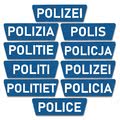 Odrážadlo auto Bobby Car Classic Police BIG modré so zvukom a svetlom a s nálepkami v rôznych jazykoch od 12 mes