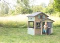 Domček Priateľov ekologický v prírodných farbách Friends Evo Playhouse Green Smoby rozšíriteľný 2 dvere 6 okien z recyklovaného materiálu s UV filtrom