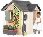 Domček pre záhradníka s kvetináčmi Garden House Life Smoby rozšíriteľný s odkvapom a mriežka s kŕmidlom pre vtáčiky 135 cm s UV filtrom od 24 mes - mo