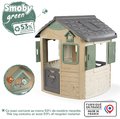 Domček ekologický Neo Jura Lodge Playhouse Green Smoby rozšíriteľný 2 dvere 2 okná s okenicami z recyklovaného materiálu s UV filtrom od 24 mes