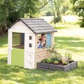 Domček s pieskoviskom a záhradkou 2v1 Square Playhouse Life Smoby rozšíriteľný 3 okná s 2 žalúziami a okenicami s UV filtrom od 24 mes - model 2025