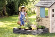 Domček s pieskoviskom a záhradkou 2v1 Square Playhouse Life Smoby rozšíriteľný 3 okná s 2 žalúziami a okenicami s UV filtrom od 24 mes - model 2025