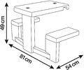 Piknikový stôl s dvoma lavicami k domčekom Smoby s možnosťou upevnenia slnečníka a spoločenskej hry s UV fitrom od 24 mes