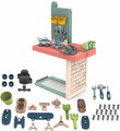 Pracovná dielňa s 39 doplnkami k domčekom Smoby Garden Workshop so stavebnicou auta a pracovným náradím od 24 mes