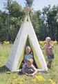 Stan prírodný Indoor&Outdoor Teepee Evolutive Smoby výškovo nastaviteľný 159-184 cm s textilným závesom UV filter od 2-8 rokov