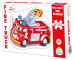 Puzzle podlahové požiarne auto Dohány veľké 12 dielov od 24 mes