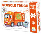 Puzzle podlahové smetiarske auto auto Dohány veľké 12 dielov od 24 mes