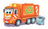 Puzzle podlahové smetiarske auto auto Dohány veľké 12 dielov od 24 mes