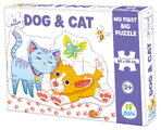 Puzzle podlahové psík a mačička Dohány veľké 12 dielov od 24 mes